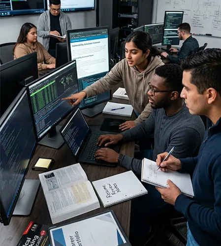 DITSS trainers and students in a lab session