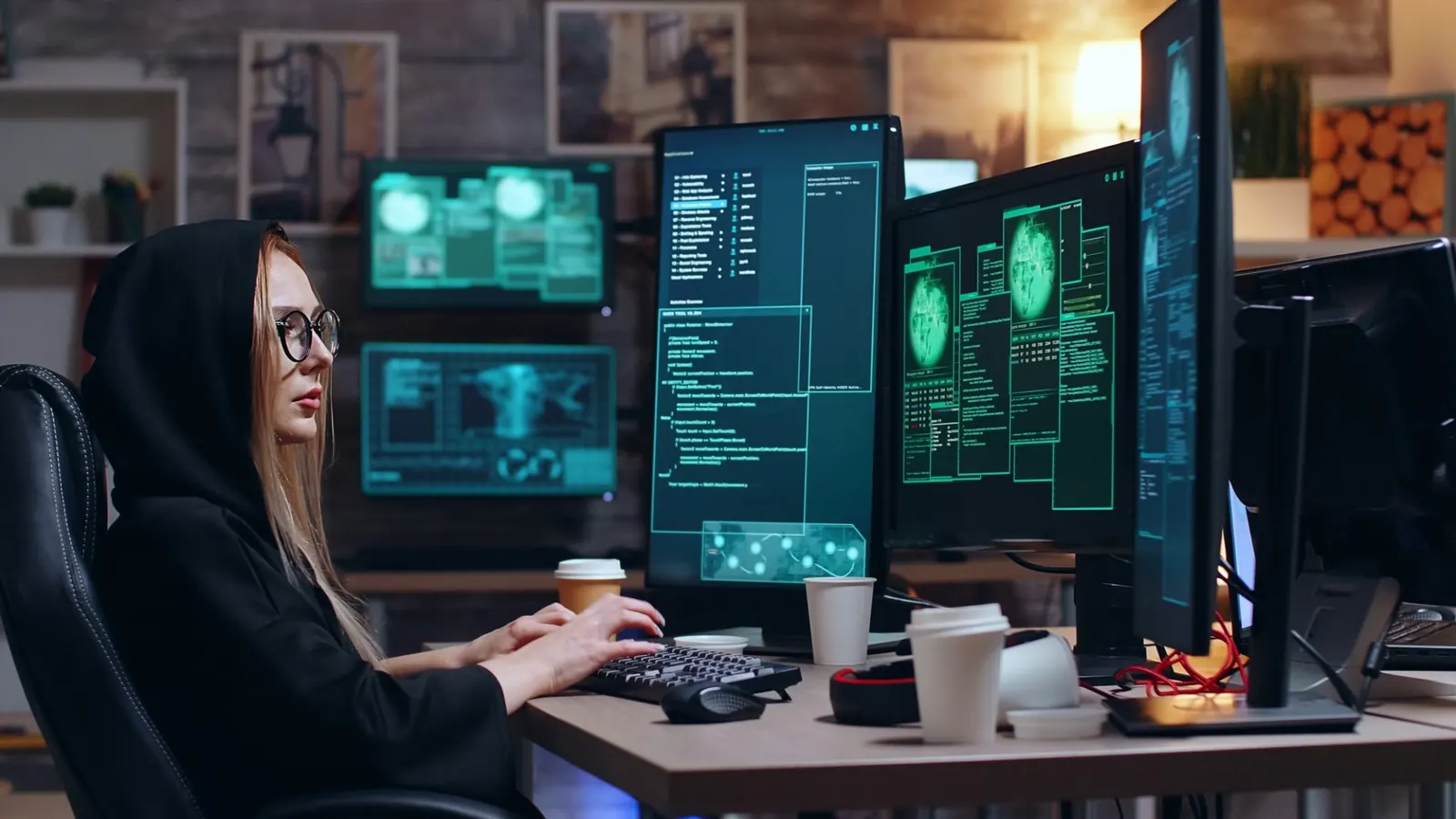 Security analyst monitoring live systems